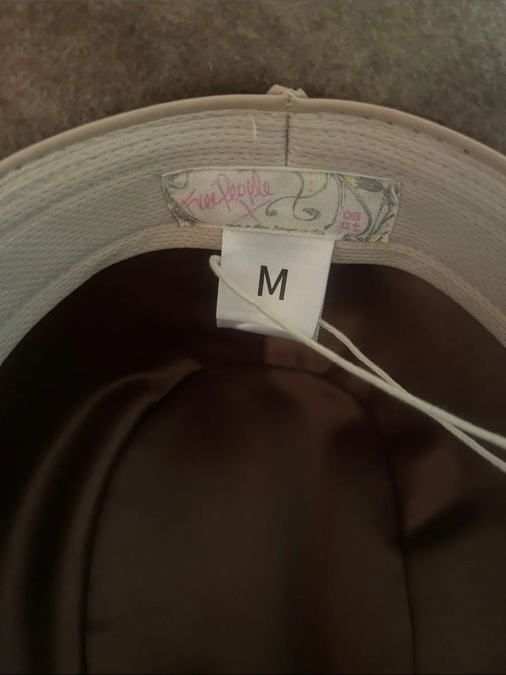 Free People Tan Embellished Felt Wide-Brim Hat